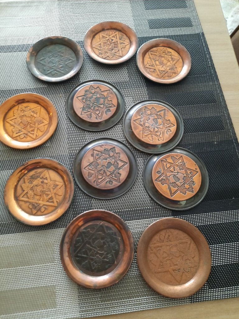 Koper onderzetters, Antiek en Kunst, Antiek | Koper en Brons, Ophalen of Verzenden, Koper