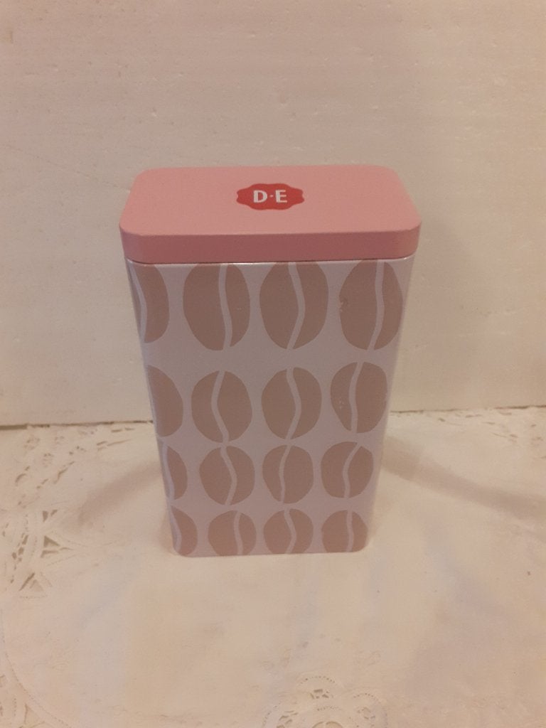Douwe Egberts - mooi roze / beige bewaarblik voor koffie, Ophalen of Verzenden, Zo goed als nieuw, Koffie, Douwe Egberts
