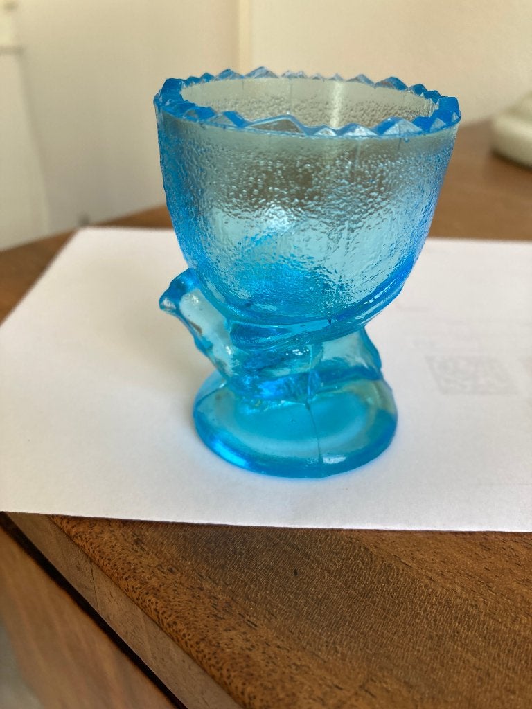 Blauw Glazen Eierdopje, Ophalen of Verzenden