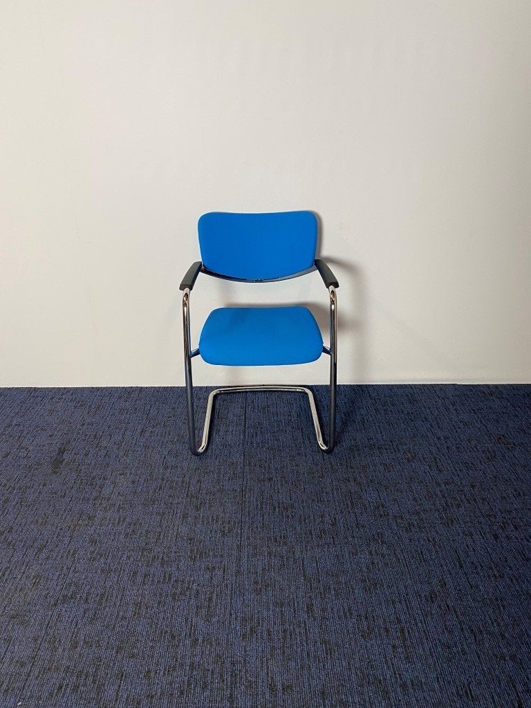 3 x Vergaderstoel Comforto Haworth D8954, blauwe stof, Huis en Inrichting, Ophalen, Gebruikt, Drie, Blauw
