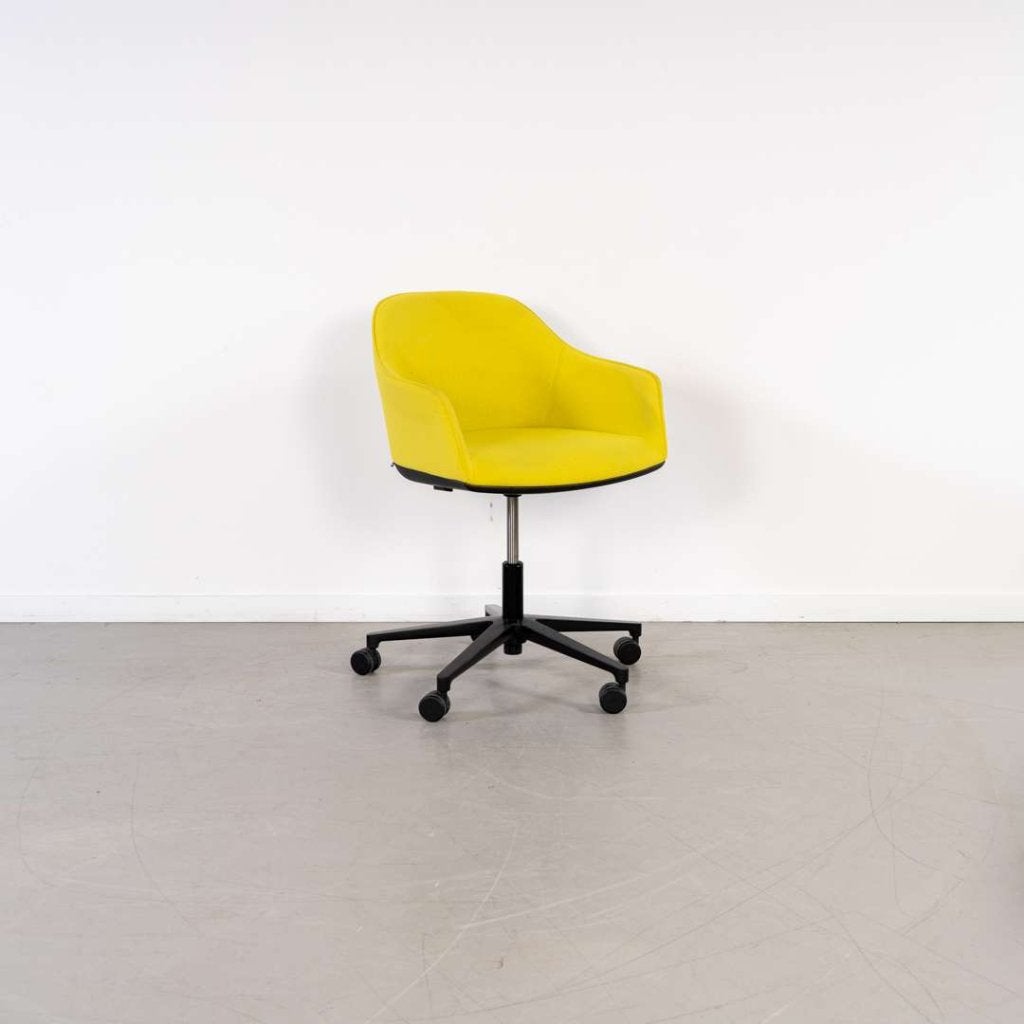 6x Vitra Softshell Bureaustoel Geel Leer – Zwart, Niet ingevuld, Geel, Niet ingevuld, Ophalen of Verzenden
