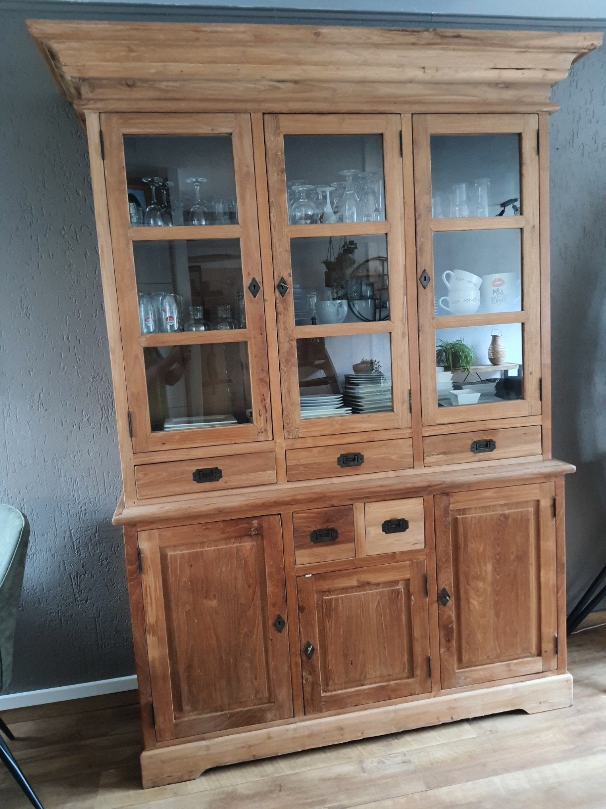 Teakhout buffetkast, Huis en Inrichting, Kasten | Buffetkasten, Ophalen, Gebruikt, 200 cm of meer, 150 tot 200 cm