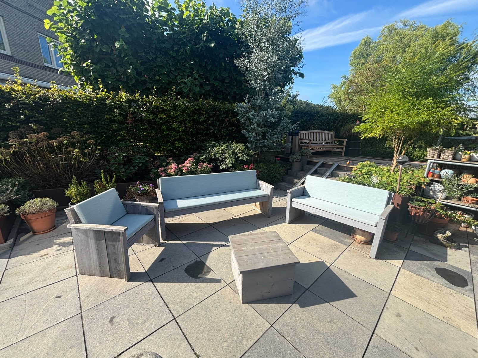 Houten tuinset, Tuin en Terras, Ophalen, Zo goed als nieuw, Hout, Stoel