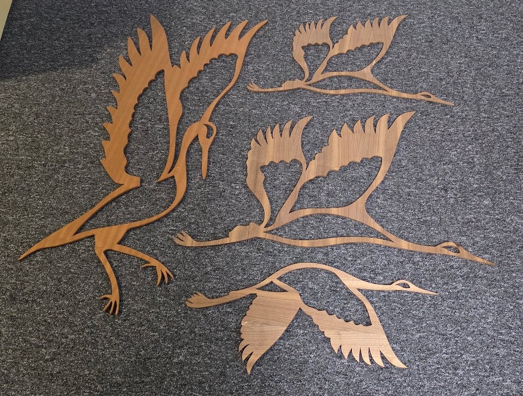 Wandversiering kraanvogel/ooievaar, Ophalen