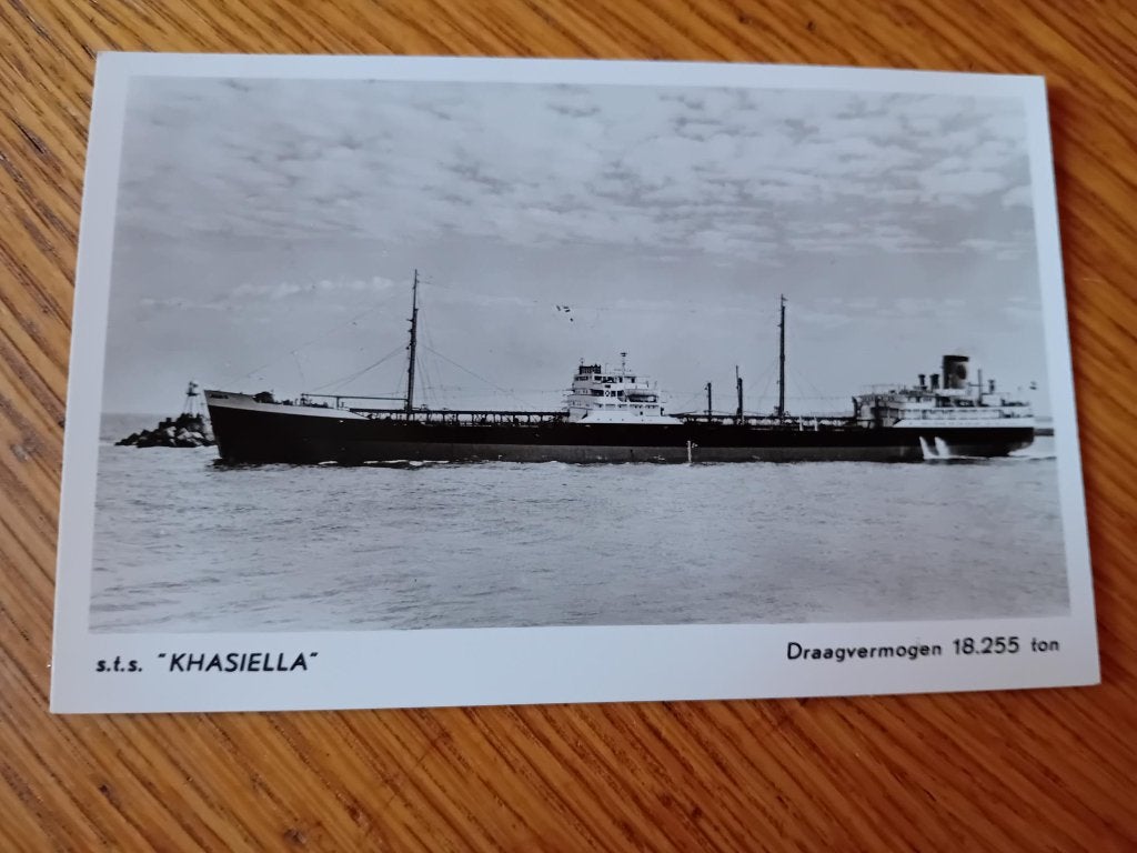 s.t.s. Khasiella -Nederlandse tanker Koninklijke Shell Groep, Ophalen of Verzenden, Voor 1920, Ongelopen, Overige thema's