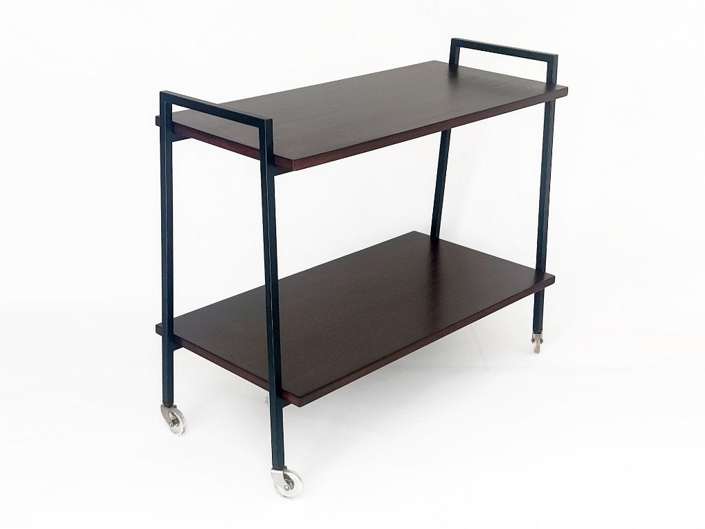 vintage tv meubel side table met wieltjes, Ophalen of Verzenden, Huis en Inrichting