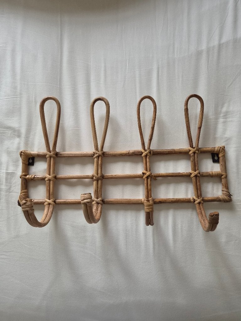 Rotan kapstok met 3 bijpassende kledinghangers, Ophalen, Gebruikt, Overige materialen, Kinderen en Volwassenen