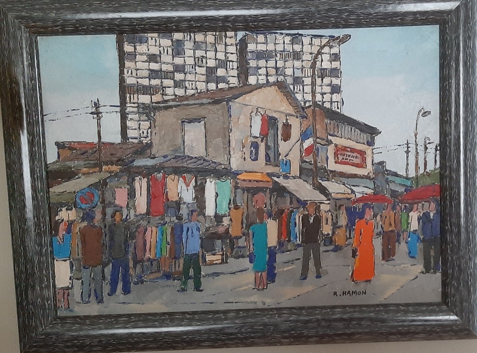 Roland Hamon - Levendig Parijs Stadsgezicht (Olieverf), Ophalen