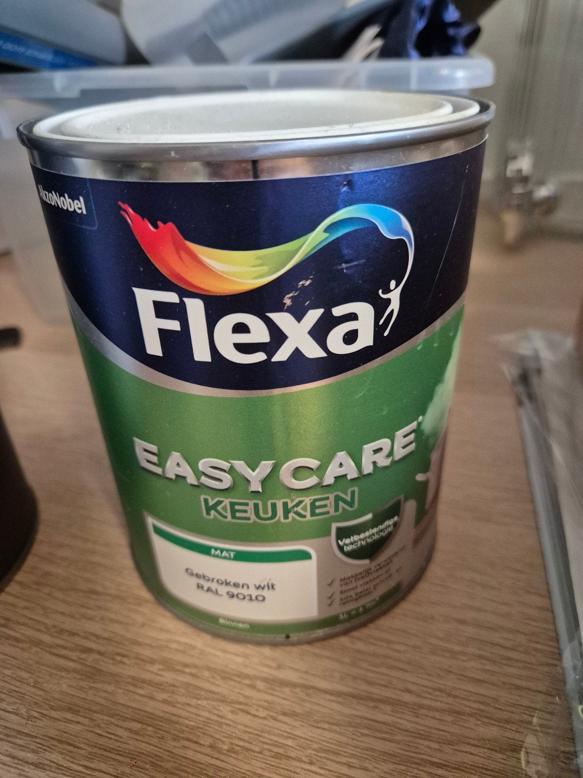Flexa Easycare Keuken Muurverf Mat Gebroken Wit RAL 9010, Ophalen, Wit, Nieuw, Verf
