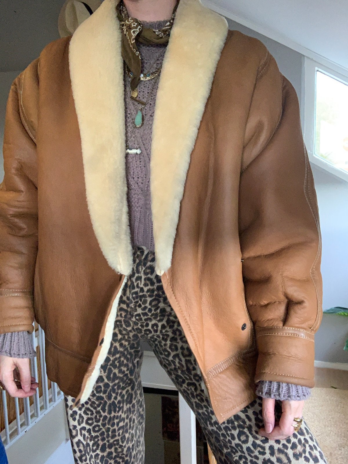 Vintage shearling lammy coat M, Maat 38/40 (M), -, Ophalen of Verzenden, Zo goed als nieuw