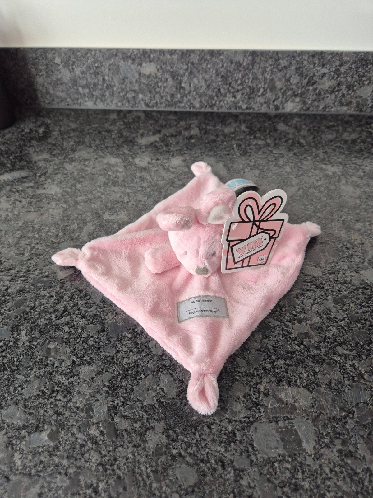 VIB - Knuffeldoekje Konijn lichtroze NIEUW, Ophalen of Verzenden, Nieuw, Konijn
