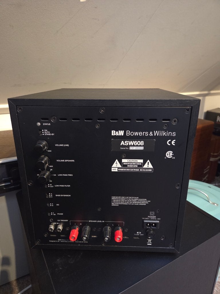 B&W ASW608 Actieve subwoofer in zeer mooie staat, Subwoofer, Zo goed als nieuw, Bowers & Wilkins (B&W), Geschikt voor surround/home cinema
