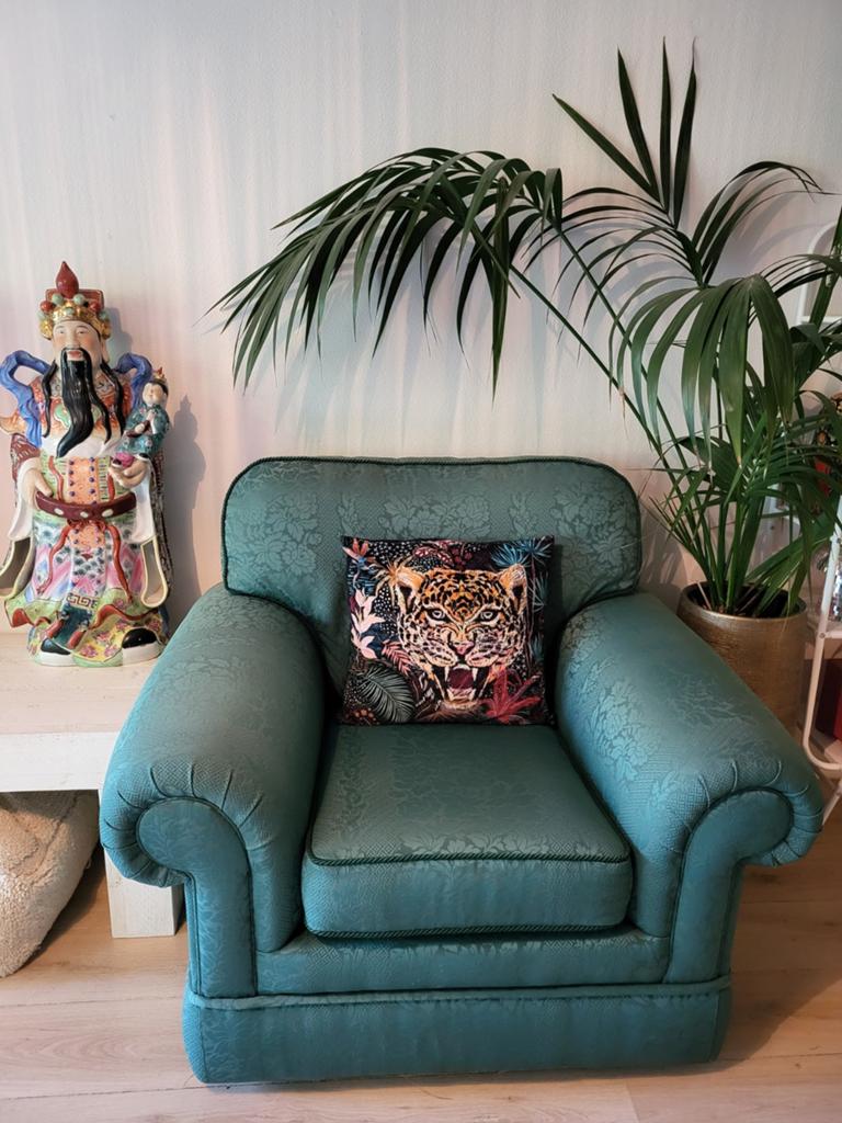 Jaren '80 Fauteuil in perfecte staat - Groen, Huis en Inrichting, Fauteuils, Ophalen, Jaren 80, 75 tot 100 cm, Zo goed als nieuw