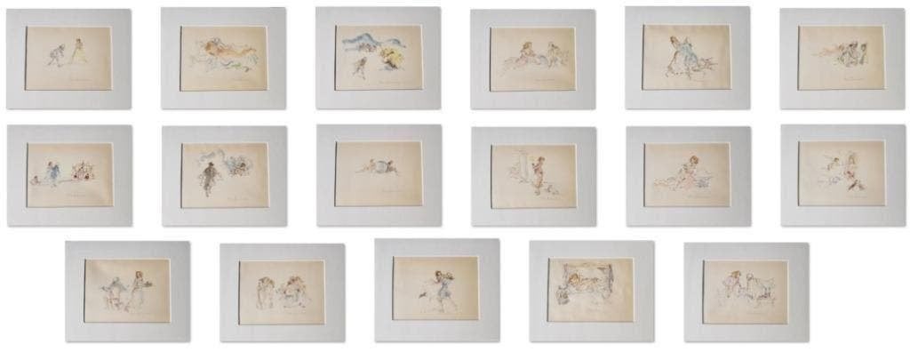 Max Schwimmer 17 Litho's Tagebuch Goethe Erotisch Gesigneerd, Ophalen of Verzenden