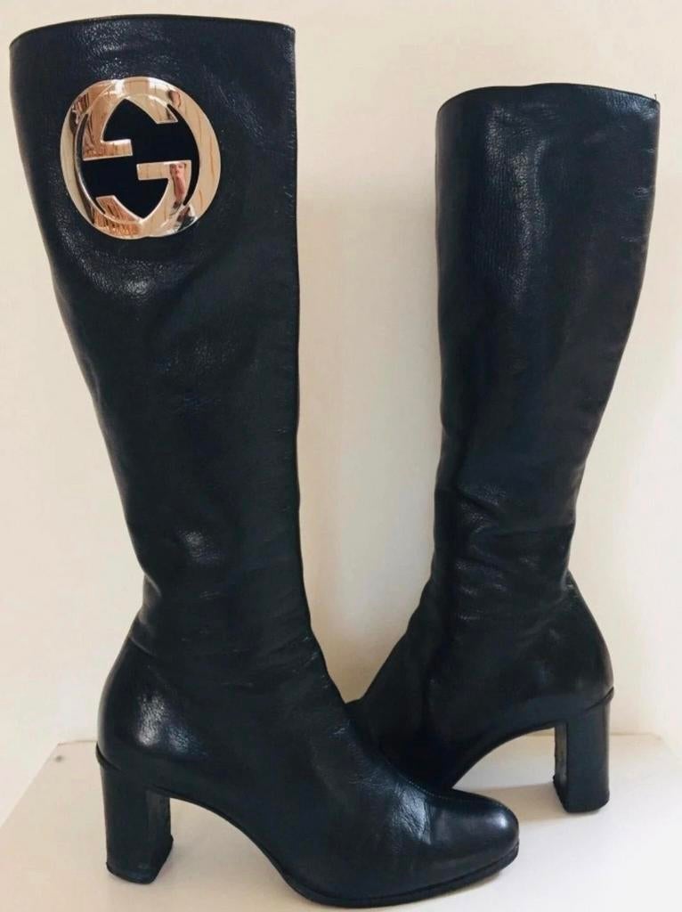 Gucci Vintage Laarzen Tom Ford Design - Collectors Item, Hoge laarzen, Zwart, Ophalen of Verzenden, Gucci