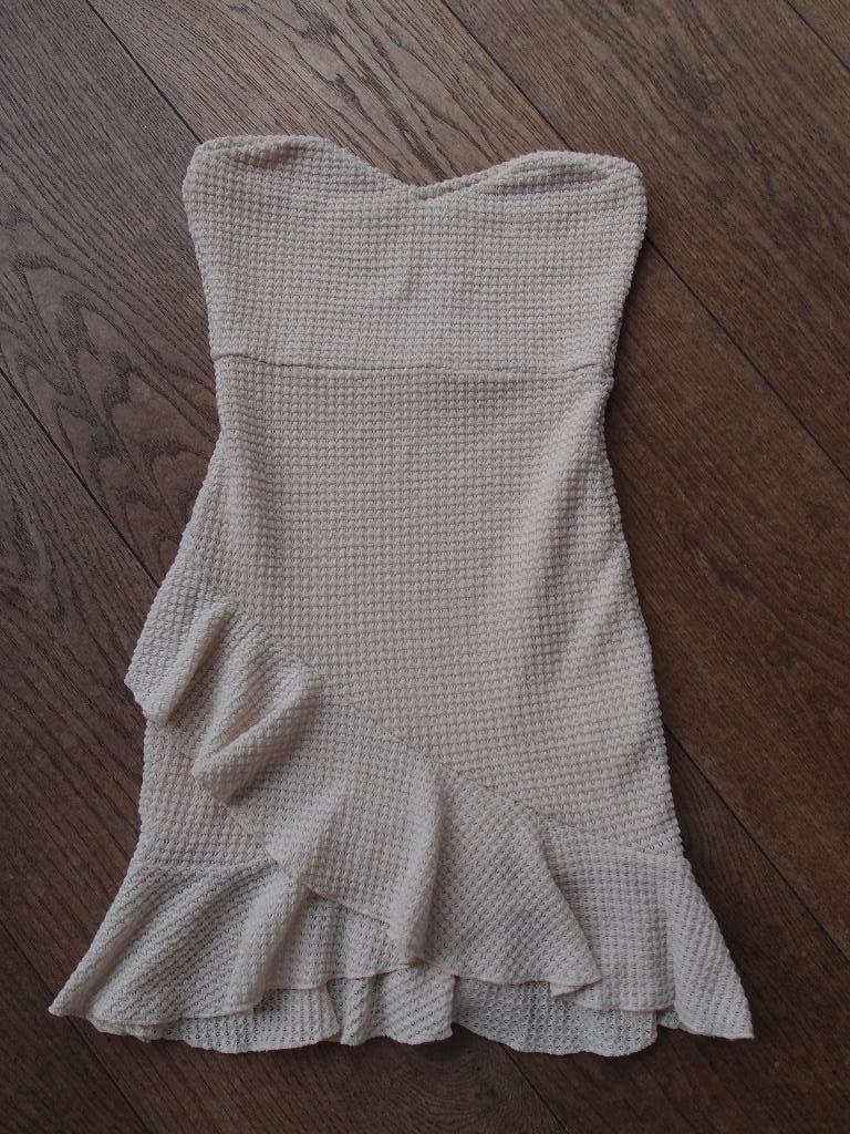 Leuke Shein dames meisjes strapless jurk maat XS, Beige, Ophalen of Verzenden, Zo goed als nieuw, Maat 34 (XS) of kleiner
