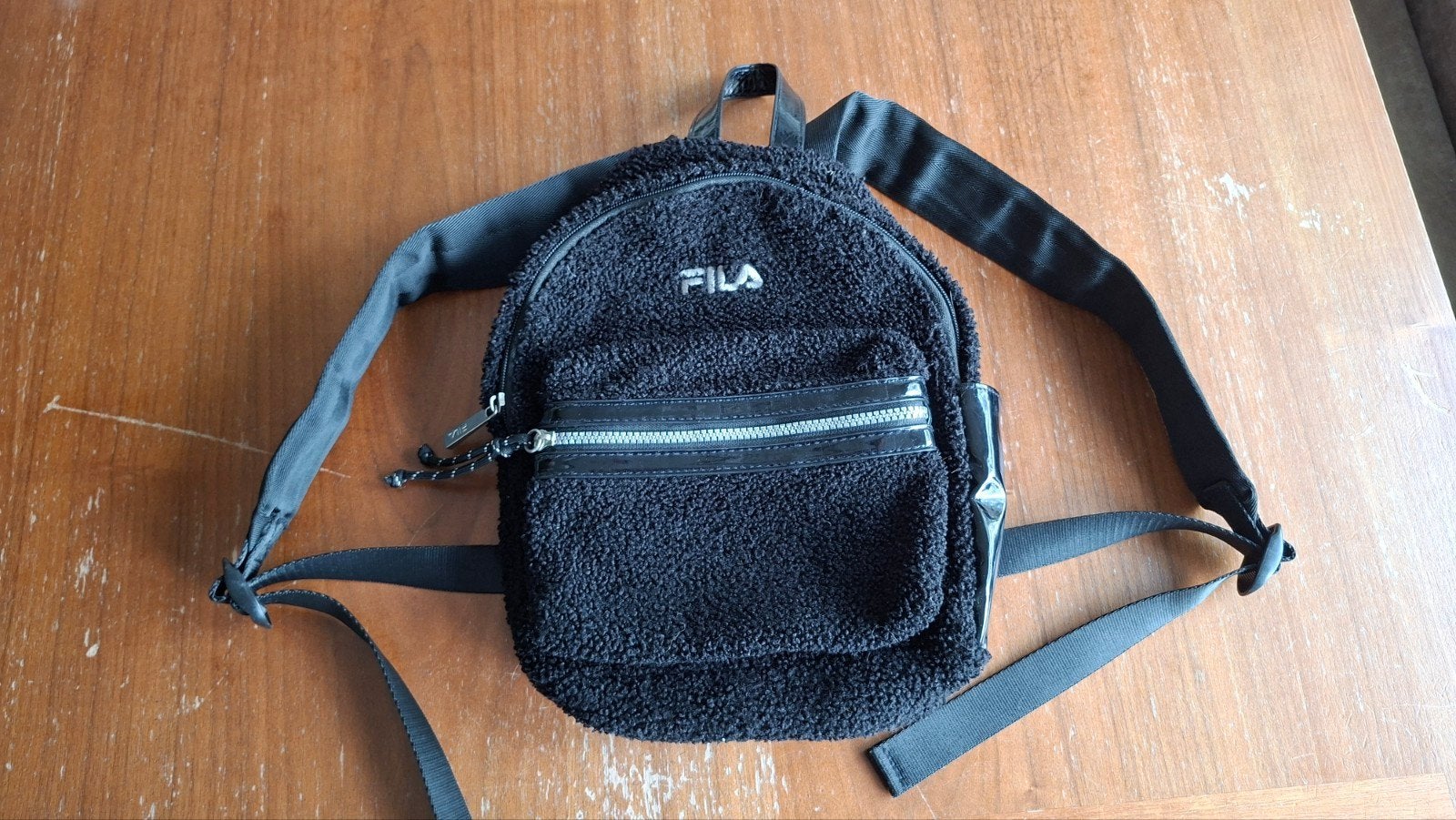 Fila teddy rugzak zwart, Overige merken, Minder dan 30 cm, Ophalen of Verzenden, Minder dan 25 cm