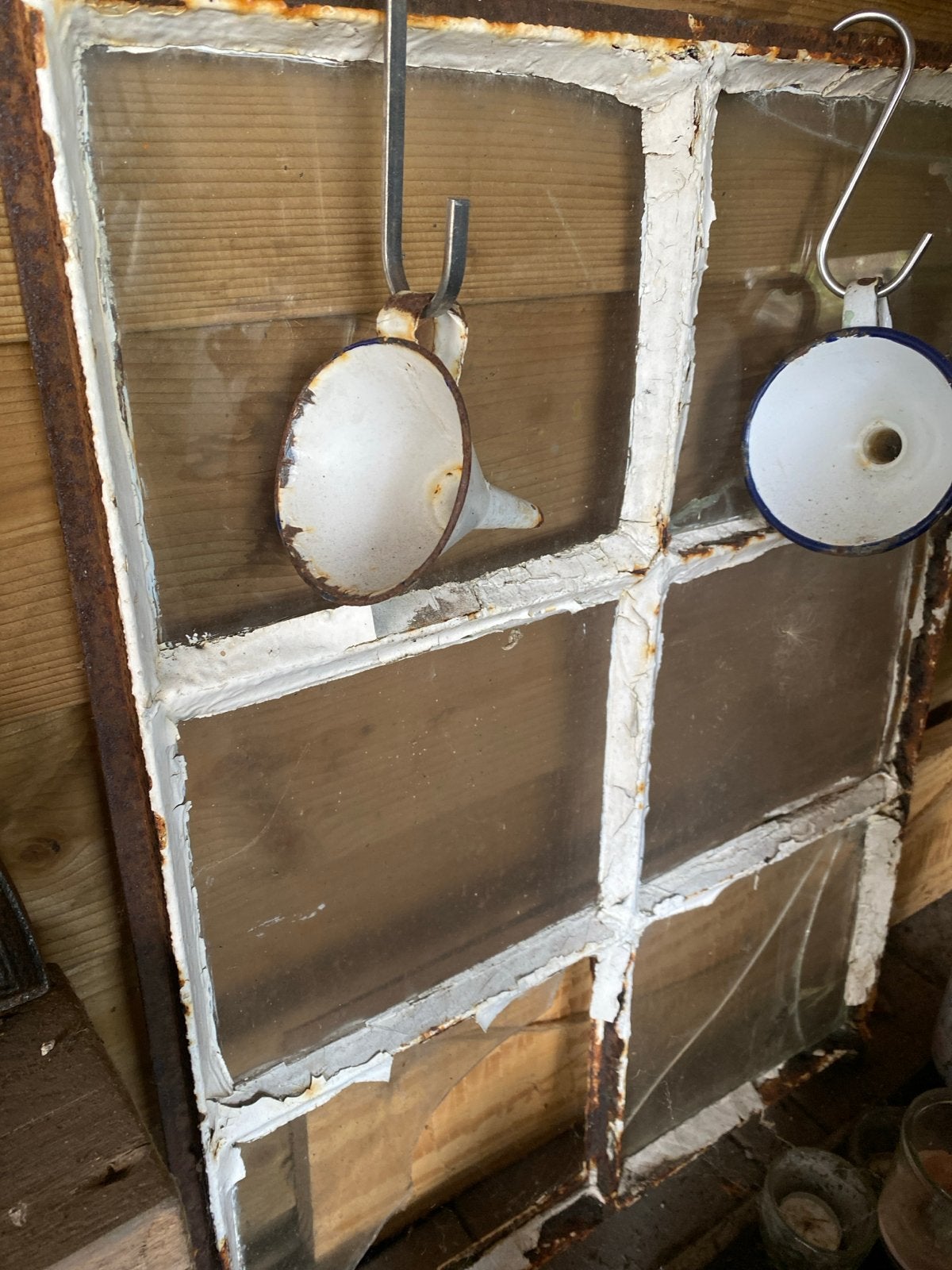 Oud raamkozijn met 6 ruiten - Vintage decoratie, Ophalen