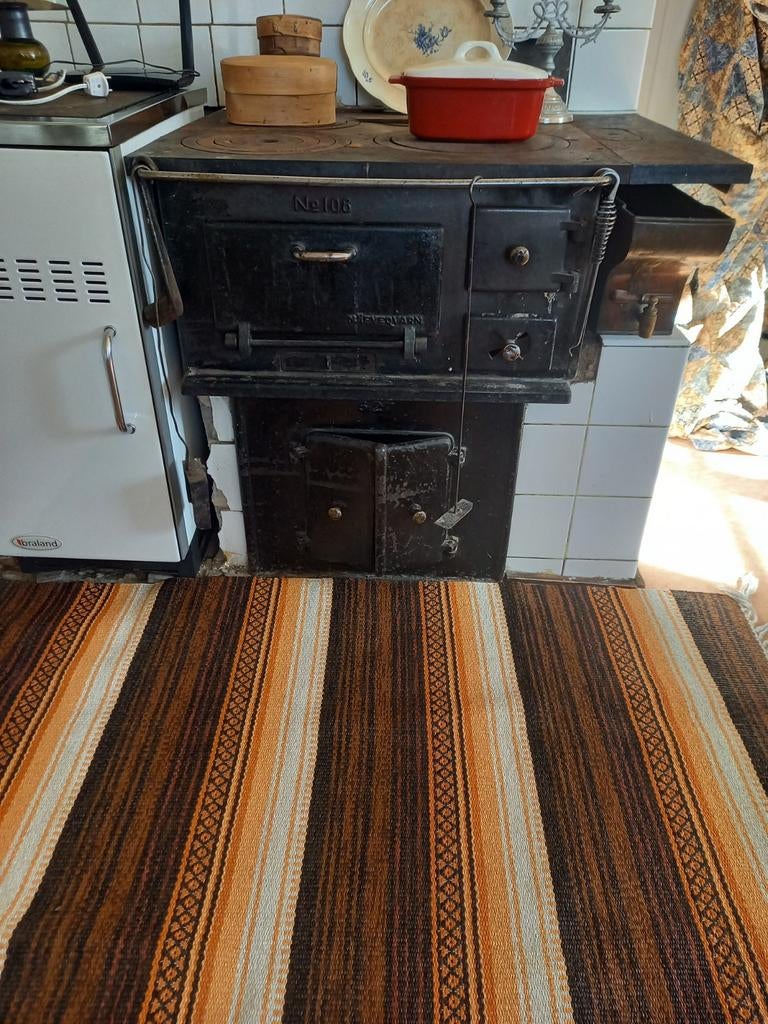ZWEEDSE grote matta in retro kleuren!, 100 tot 150 cm, Ophalen of Verzenden, Zo goed als nieuw, Bruin