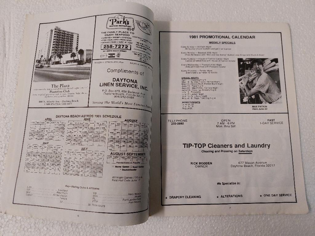 Daytona Beach Astros programma 1981 Baseball Honkbal USA, Verzenden, Gebruikt, Overige sporten, Boek of Tijdschrift