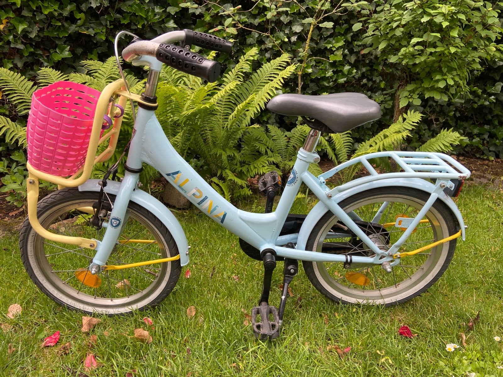Alpina kinderfiets 16 inch met mandje, Ophalen, Gebruikt, Terugtraprem, 16 tot 20 inch
