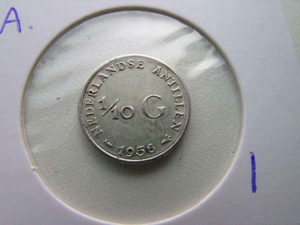 1/10 Gulden 1956 Nederlandse Antillen, Postzegels en Munten, Munten | Nederland, Ophalen of Verzenden, Koningin Juliana, Overige waardes