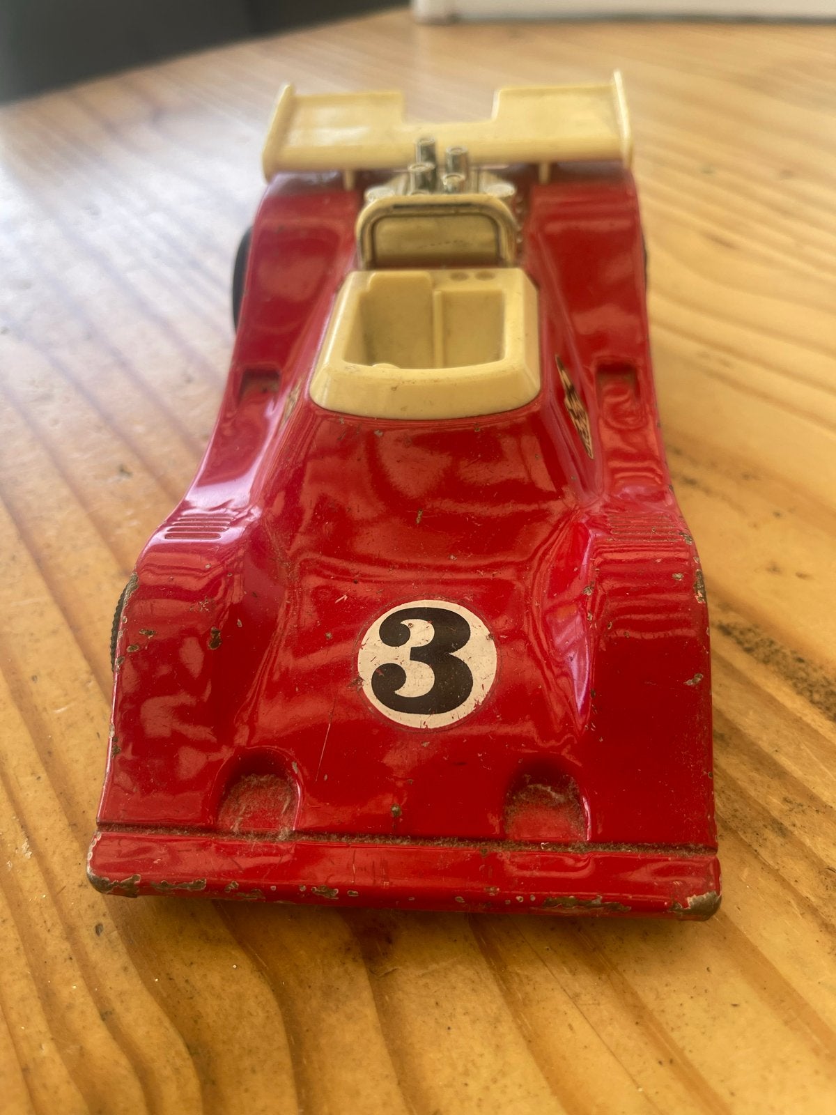 Vintage Tonka raceauto nr. 3 - Rood, Ophalen of Verzenden, Gebruikt