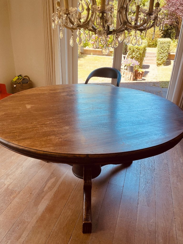 Antieke mahonie houten ronde tafel, Ophalen