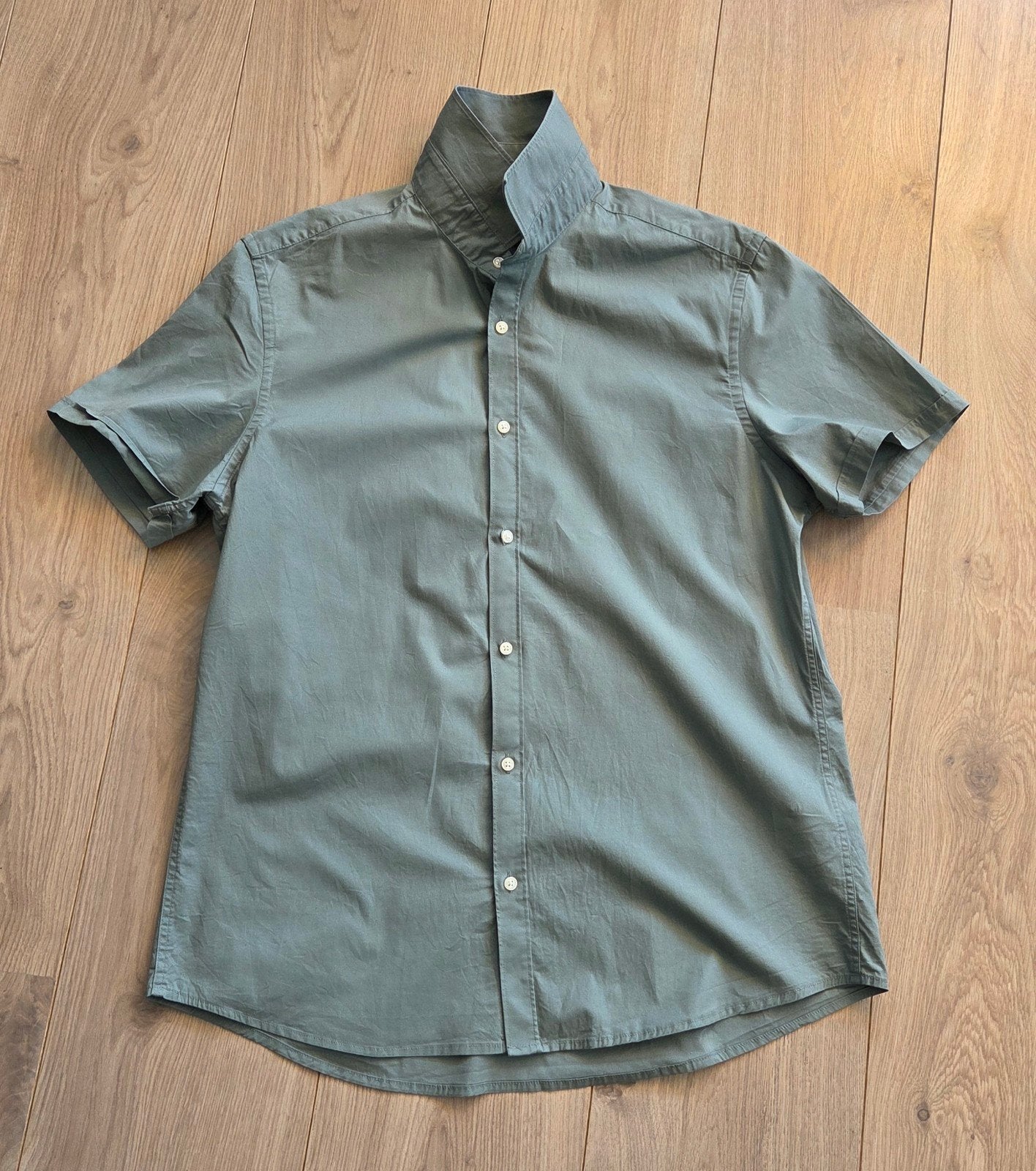 Groene zomer blouse van de WE maat L in prima staat, Kleding | Heren, Ophalen of Verzenden