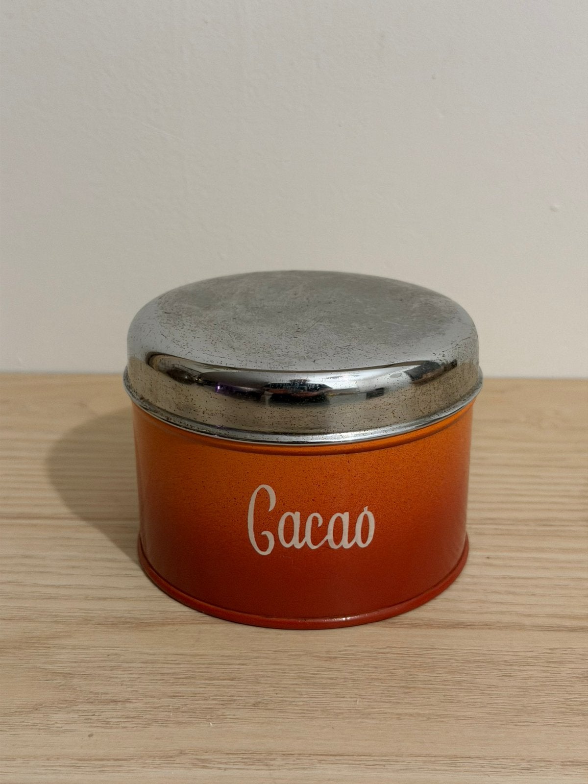 Vintage Brabantia cacao blik oranje retro jaren '70, Ophalen of Verzenden, Gebruikt, Koffie, Overige merken