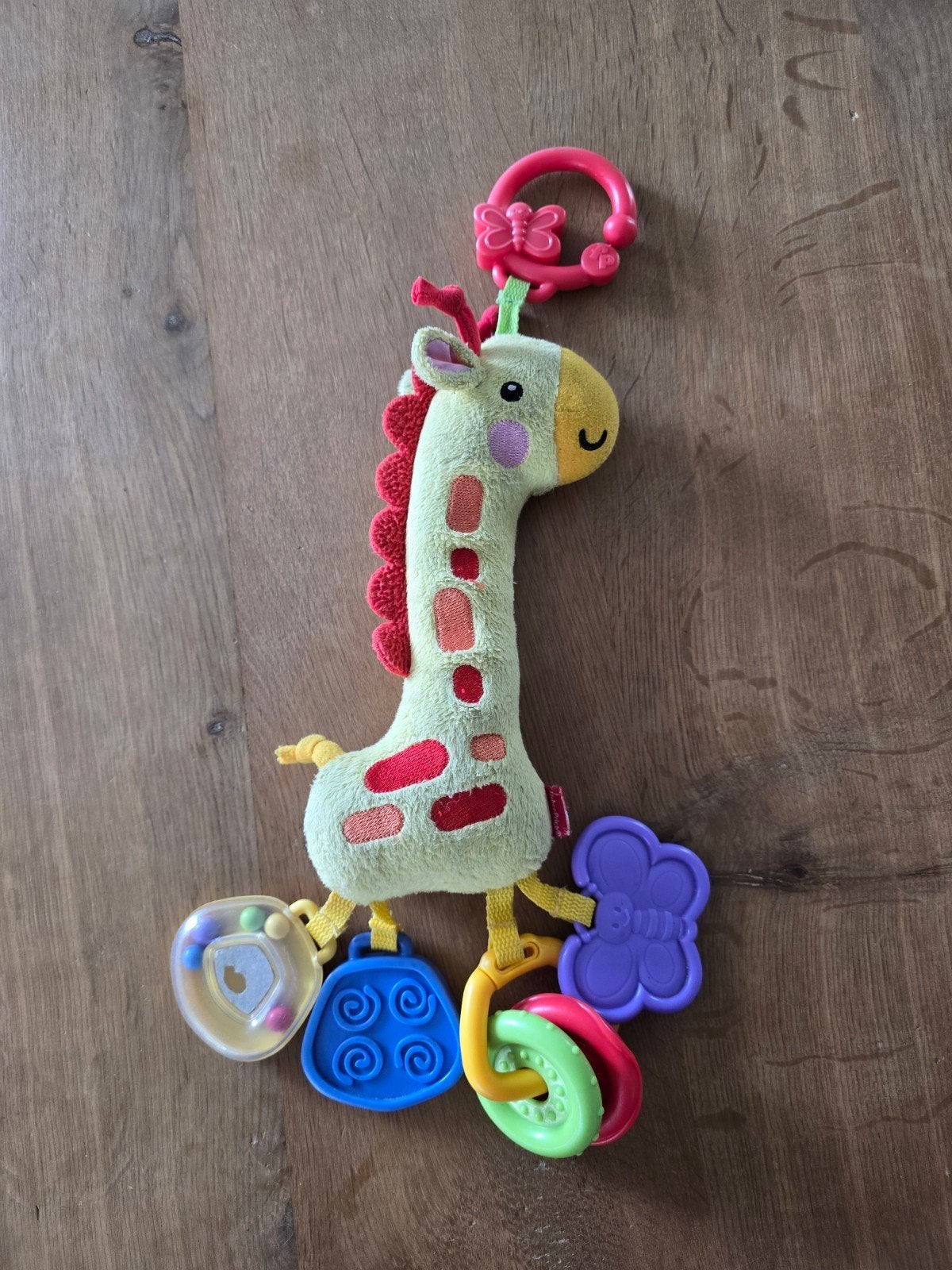 Fisher Price boxhanger giraffe, Kinderen en Baby's, Ophalen of Verzenden, Zo goed als nieuw, Rammelaar