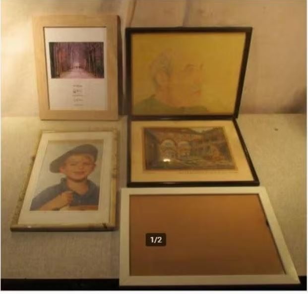5 Retro houten Fotolijsten - 31x25, Audio, Tv en Foto, Fotografie | Fotolijsten, Ophalen of Verzenden, Zo goed als nieuw, Met glas