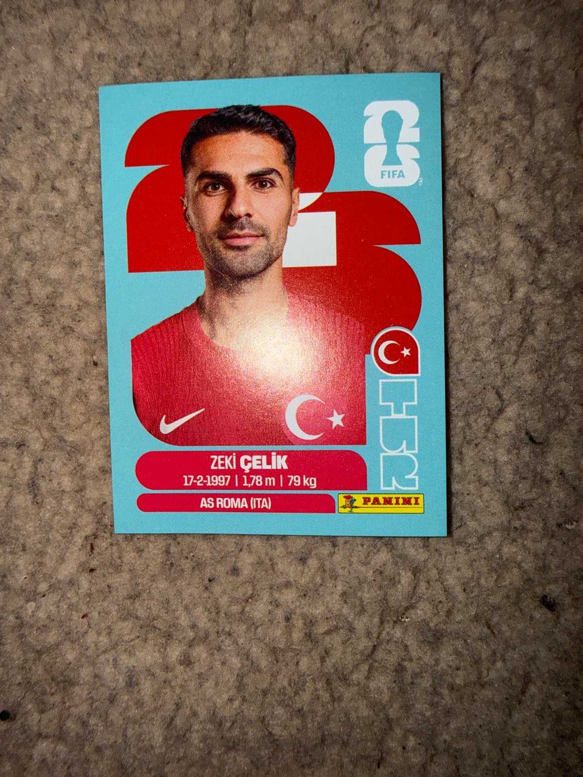 Panini FIFA Zeki Celik AS Roma Spelerskaart, Ophalen of Verzenden, Zo goed als nieuw, Buitenlandse clubs, Spelerskaart