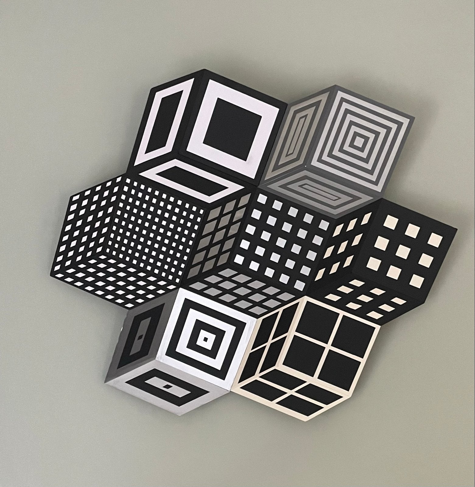 Optische illusie 3D wanddecoratie 100x85 cm, Meerkleurig, Ophalen of Verzenden, 100 cm, Papier/karton