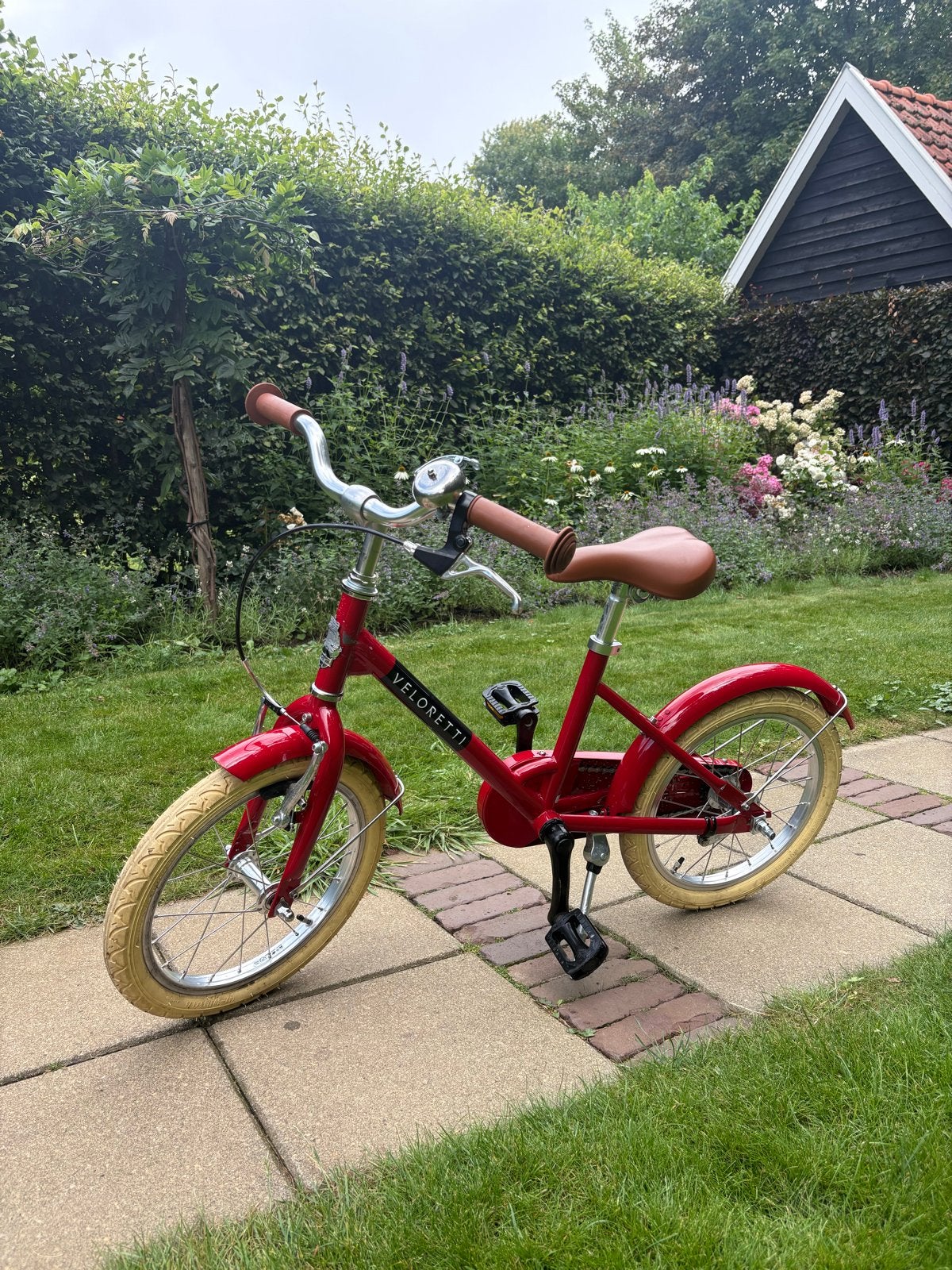 Veloretti maxi kinderfiets rood - 16 inch, Ophalen, Gebruikt, Velgrem, 16 tot 20 inch