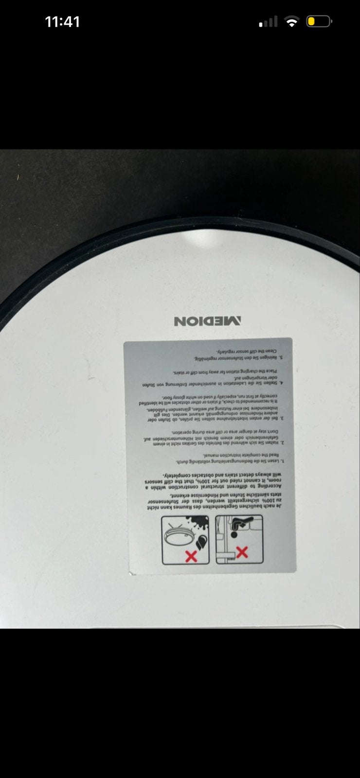 Medion Robotstofzuiger - Slimme Schoonmaak, Witgoed en Apparatuur, Zo goed als nieuw, Robotstofzuiger, Reservoir, Oplaadstation