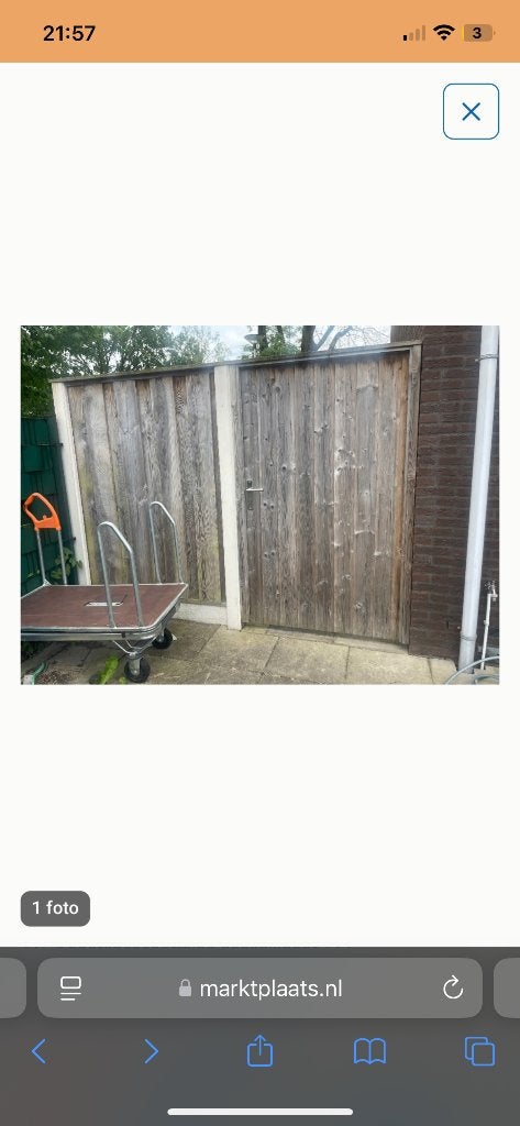 Houten poort met schutting, 1 tot 2 meter, Minder dan 3 meter, Ophalen of Verzenden, Zo goed als nieuw