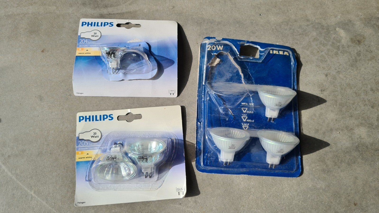 Halogeen spots 12V 20W - 5x GU5.3 - 1x GU4, Philips, Dimbaar, Nieuw, GU5.3