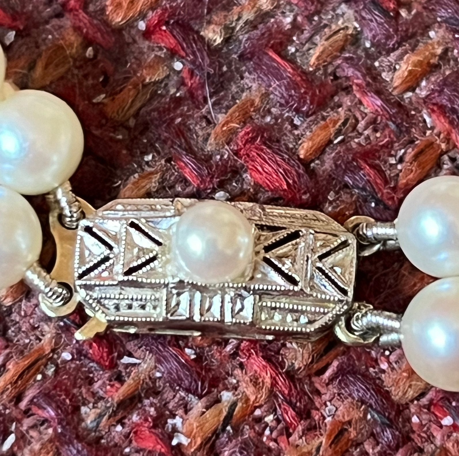Mooie Parelketting met 14 Karaat Gouden sluiting (585), Ophalen of Verzenden, Goud, Ketting, Met edelsteen