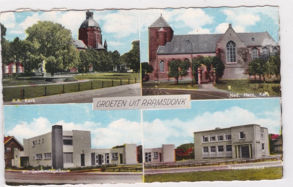 18750 Groeten uit Raamsdonk gelopen 1962 Noord-Brabant, Verzamelen, Ansichtkaarten | Nederland, Ophalen of Verzenden, 1960 tot 1980
