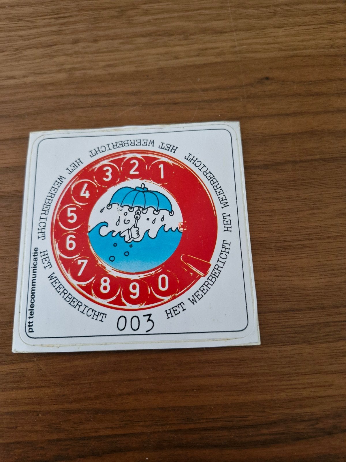 9023 Vintage PTT Weerbericht Sticker - Telecommunicatie 003, Ophalen of Verzenden, Gebruikt, Overige typen