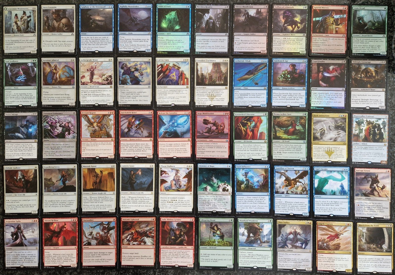 MTG Shadows Over Innistrad, Aether Revolt, Zendikar NM., Ophalen of Verzenden, Zo goed als nieuw, Meerdere kaarten, Foil