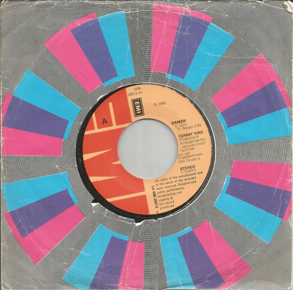 Conny Vink – Samen (1980), Cd's en Dvd's, Vinyl | Nederlandstalig, Gebruikt, 7 inch, Ophalen of Verzenden, Levenslied of Smartlap