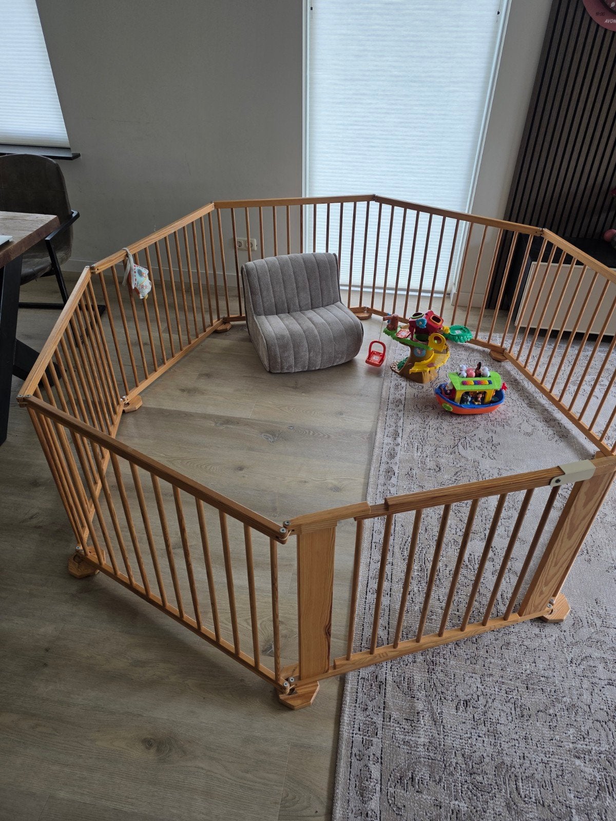 Grote houten grondbox 1.80x1.80m, ideaal voor tweeling, Kinderen en Baby's, Boxen, Ophalen, Gebruikt, Vierkant