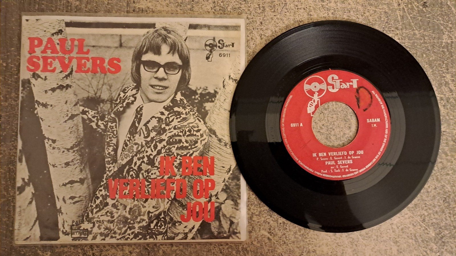 Paul Severs - Ik ben verliefd op jou jou ( kopie foto hoes ), Gebruikt, 7 inch, Nederlandstalig, Fotohoes