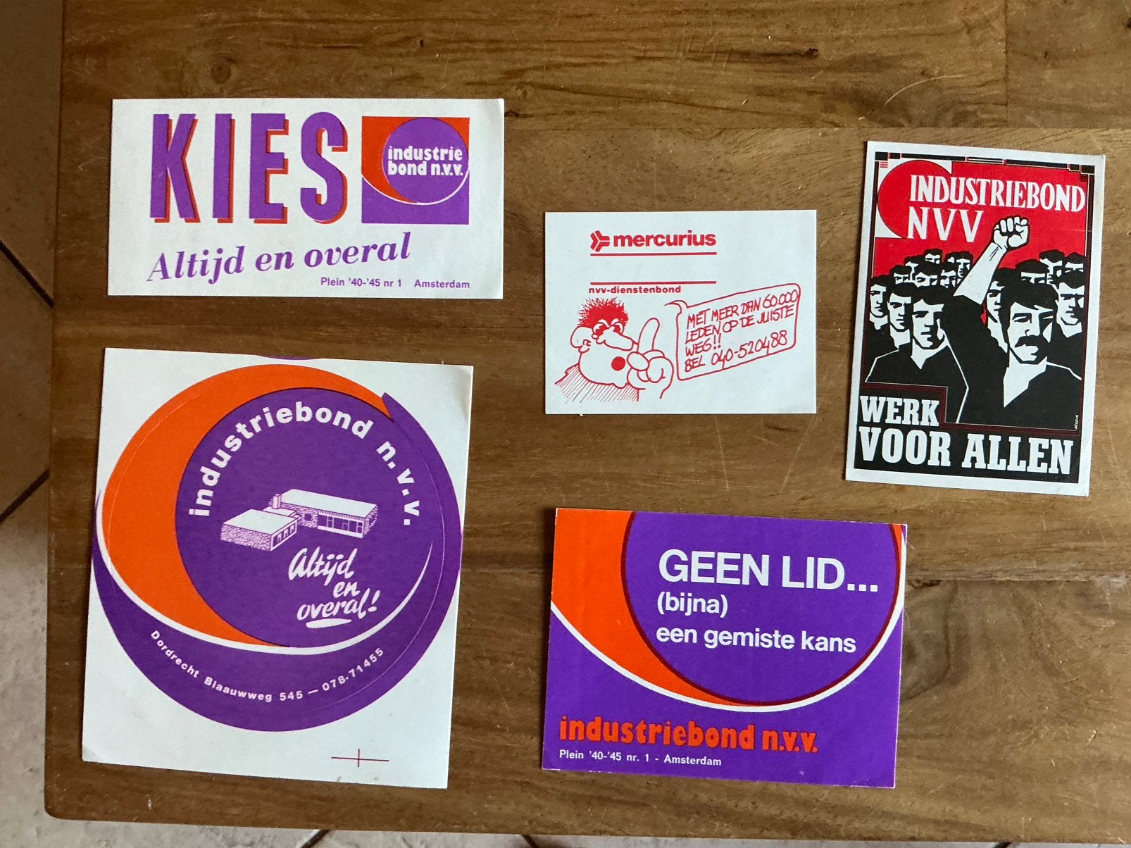 Stickers industriebond NVV, Verzamelen, Ophalen of Verzenden, Zo goed als nieuw
