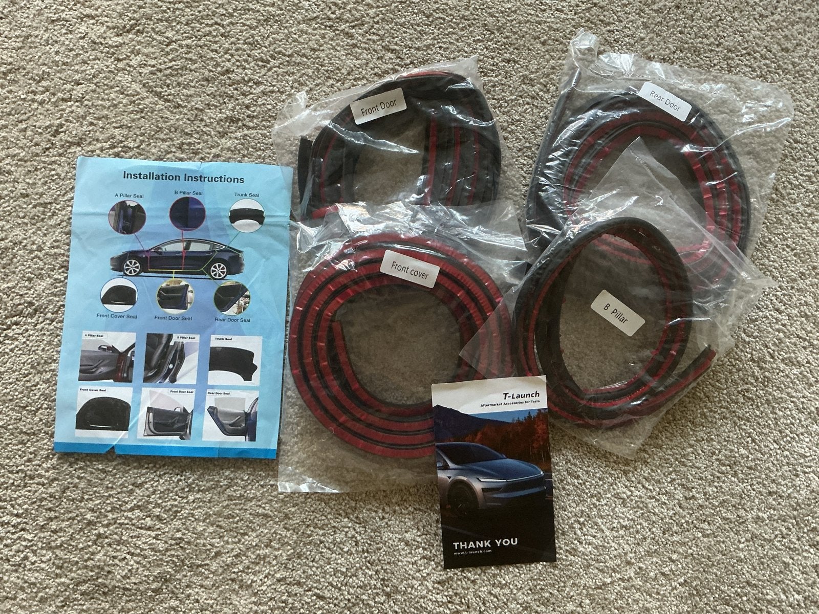 Deurafdichtingsstrips voor Tesla Model 3/Y -