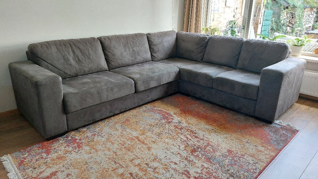 Antraciet/donderbruin Bankstel, Ophalen, Gebruikt, Minder dan 75 cm, Hoekbank