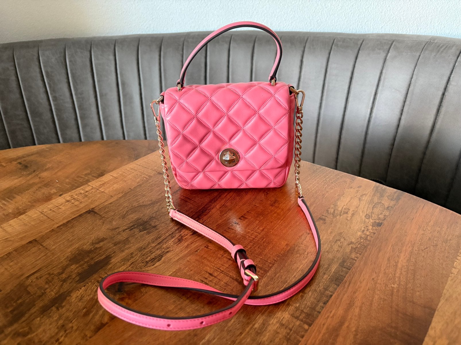 Zacht leren Kate Spade tas Roze, Ophalen of Verzenden, Zo goed als nieuw, Roze, Handtas