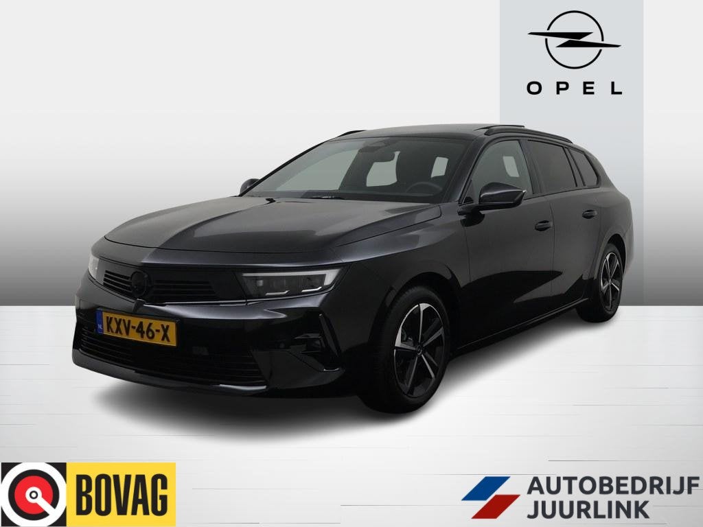 Opel Astra Sports Tourer 1.2 Turbo 145pk Hybrid GS Pano/Alca, Auto's, Euro 6, 1199 cc, Zwart, Hybride Elektrisch/Benzine